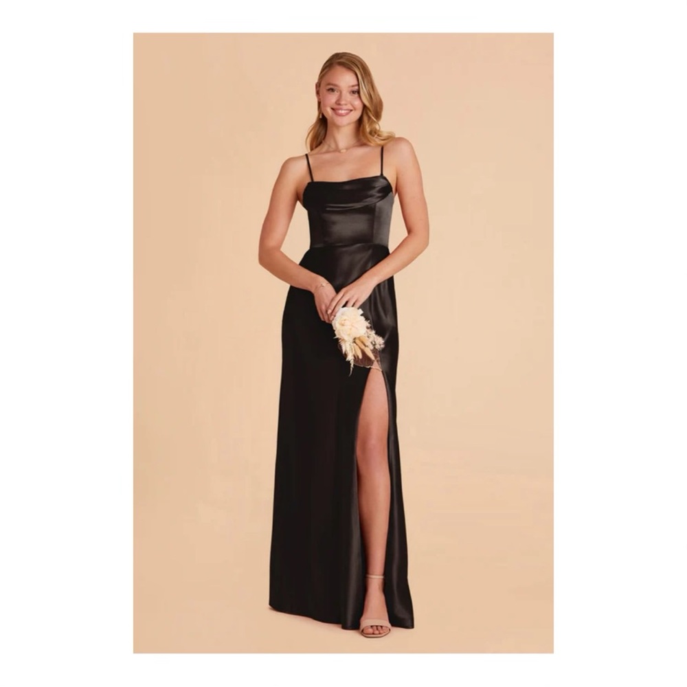 Birdy Grey Mia Convertible Dress Shiny Satin Black - Picture 3 of 4